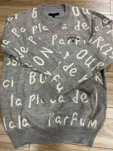 Callaway 그레이 V넥 스웨터 M