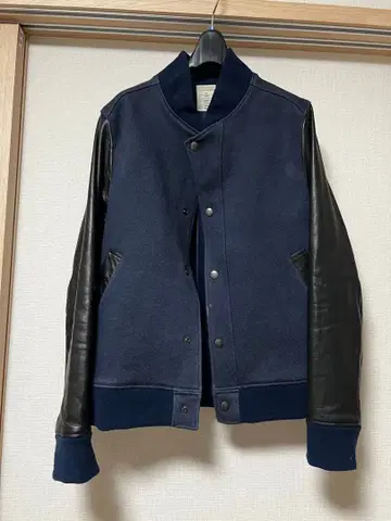 남성용 네이비 바시티 자켓