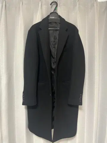 ROSSO 블랙 싱글 브레스 체스터 코트 M