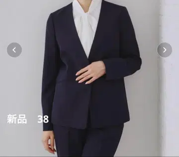 택 포함 새상품 오파크 클립 노카라 자켓 38