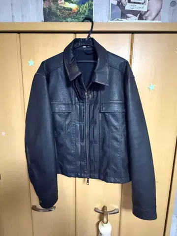 ZARA 블랙 가죽 자켓 XL