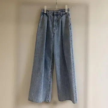 Graphpaper 와이드 레그 데님 라이트 블루