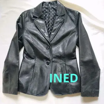 INED 이네드 L 블랙 가죽 자켓 핏감 있음
