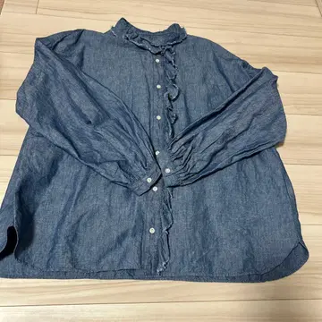 저널 스탠다드 데님 프릴 긴팔 셔츠