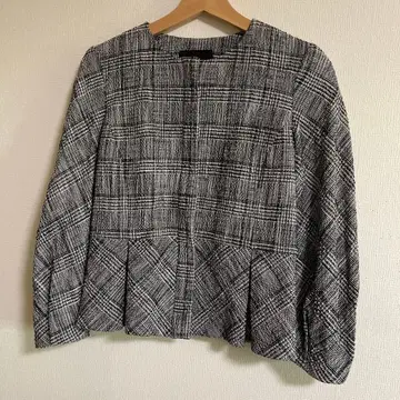 BANANA REPUBLIC 노카라 체크 자켓 사이즈 2