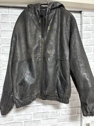 새상품 미사용 ZARA 자라 천연 가죽 라무 가죽 자켓 라이더 후드 부착