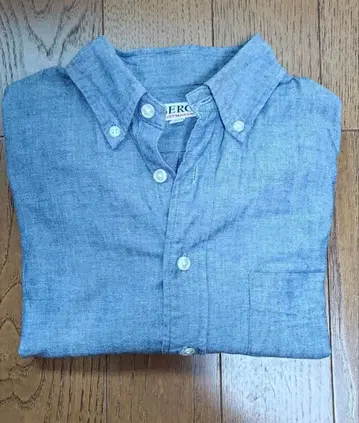 세로 샴브레이 셔츠 14하프