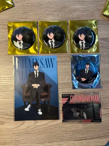 체인소 맨 금박 은박 캔뱃지 특전 클리어 카드 하야카와 아키