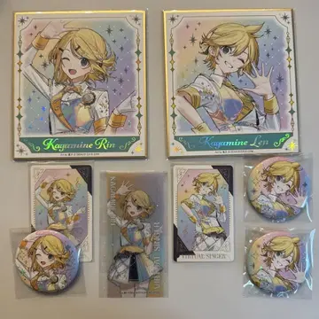 프로세카 감사제 색지 캔뱃지 오로라 금박 카가미네 린 카가미네 렌