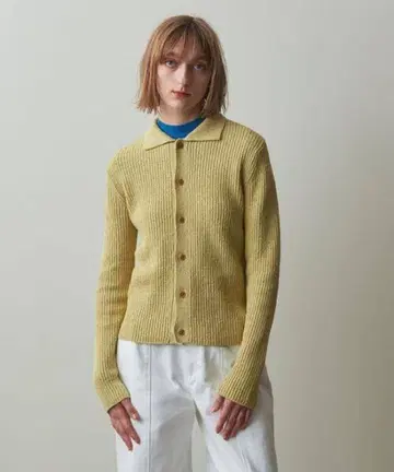 COTTON BOUCLE KNIT SHIRT CARDIGAN