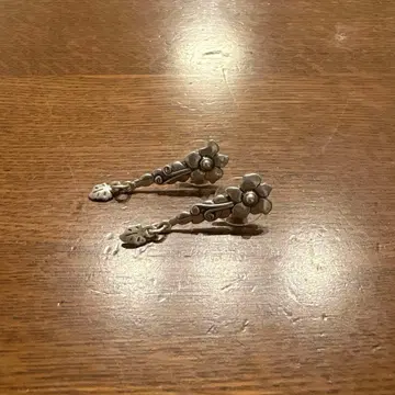 실버 925 꽃 모티브 귀걸이 약 4cm