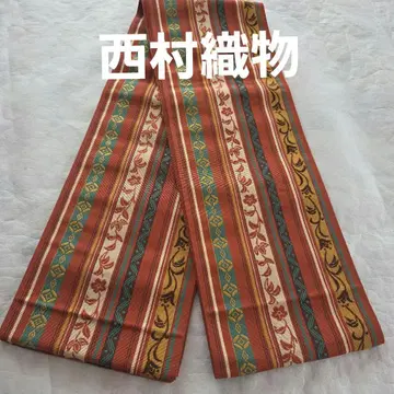 3-5 순수 실크 치쿠젠 원조 하카타오리 반폭 오비 니시무라 직물 제작