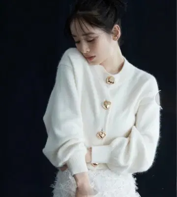 SNIDEL 버튼 플러피 니트 가디건 2024AW