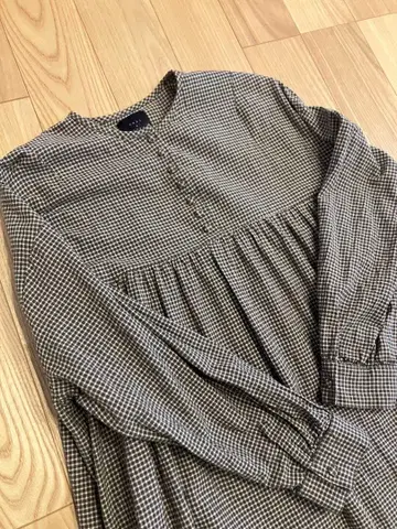 늑대와 올빼미 어제의 비와 수레바퀴 자국 원피스 브라운 체크