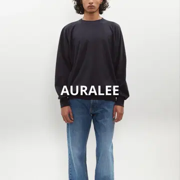 24SS 오라리 ELASTIC HIGH GAUGE SWEAT 블랙