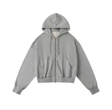 NNINE 레트로 집 후디 짧은 기장 후디