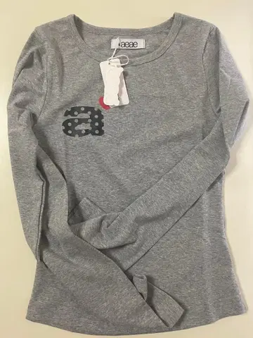 aeae 긴팔 상의 도트 무늬 그레이