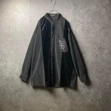 shirt 긴팔 셔츠 벨로아 코듀로이 절개 플라켓 자수