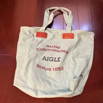 새상품급 AIGLE 라이트 그린 토트백