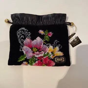 FEILER 꽃무늬 파우치 블랙