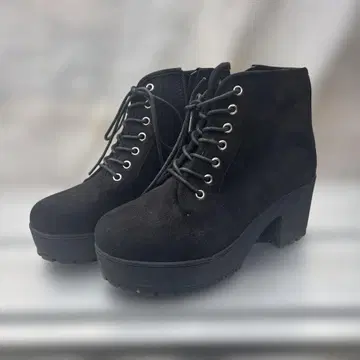 SEABLUE 사이즈 M 통굽 블랙 스웨이드 부츠