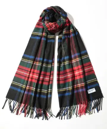 컨디션 최상 존스턴즈 캐시미어 대형 스톨 블랙 스튜어트