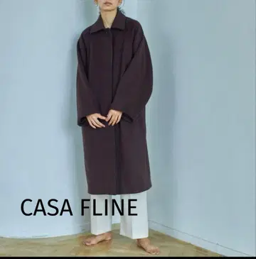 카사플라인 casa fline 울 롱 코트 브라운 프리 사이즈