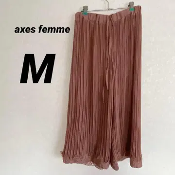 즉시 구매 OK axes femme 브라운 플리츠 가공 와이드 팬츠 M