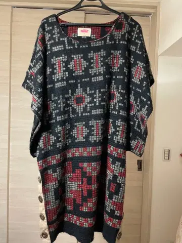 체크 무늬 니트 원피스 튜닉 반팔 가을/겨울 상품