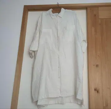 아르구 리넨 와이드 박시 셔츠 드레스 길이 포장 완료