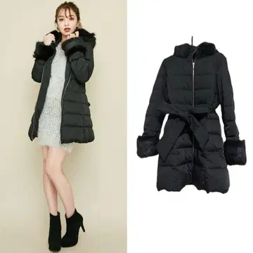 RESEXXYE 블랙 다운 코트