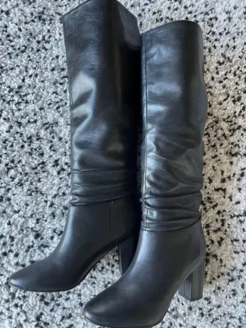 영국 Boden 블랙 천연 가죽 롱 부츠 사이즈 38