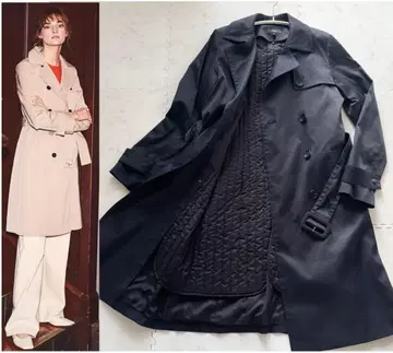 띠어리 Theory 퀼팅 라이너 포함 롱 트렌치코트 네이비