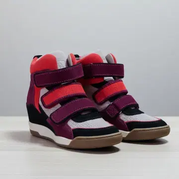 ASH 웨지 하이탑 스니커즈 37 24.5cm 핑크 빨간색 계열