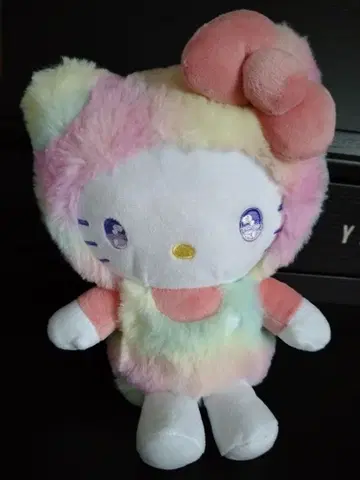 헬로키티 빅 파우치 레인보우 봉제 인형