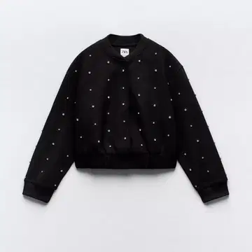 [ 미사용 ] ZARA 큐빅 펠트 텍스처 봄버 자켓