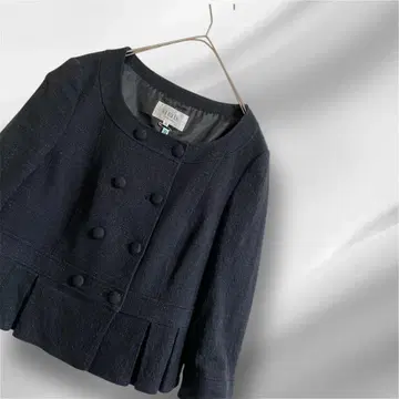 빅 사이즈! 자유구 더블 프레스 트위드 자켓 플리츠 46