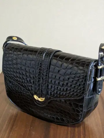 블랙 크로커다일 숄더백 투웨이백