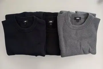 [새상품급] 유니클로 워셔블 밀라노 리브 크루넥 스웨터 M 3장 세트