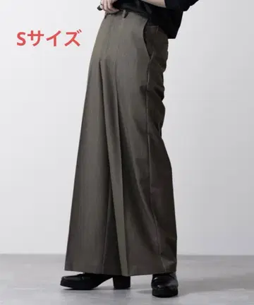 백 브러쉬드 TR 플레어 슬랙스 아쉬 S