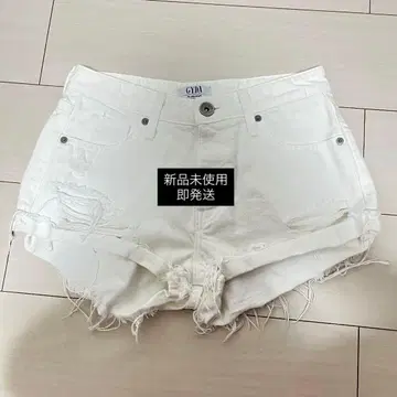 GYDA 제이다 데미지 데님 숏팬츠 화이트 S 사이즈