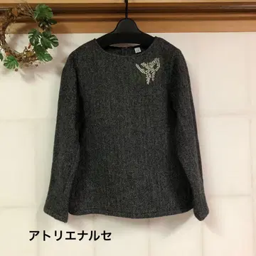 아틀리에 나루세 울 블라우스 미모사 자수