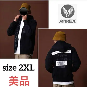 새상품급 [아비렉스] 패치 스텐실 집업 후드티 2XL