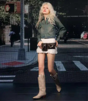 ACLENT 비대칭 코튼 미니 스커트