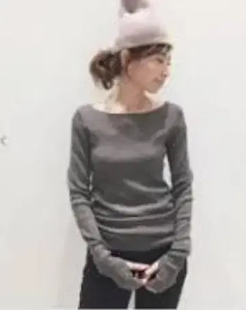 [ L'Appartement ] 손가락 보트넥 Rib Knit