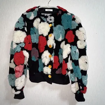 꽃무늬 보아 자켓 가디건 블루종 구제 의류