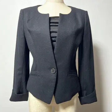 쿠 드 샹스 노카라 자켓 블랙 38 사이즈