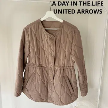 유나이티드 애로우즈 베이지 퀼팅 자켓 다운 코트