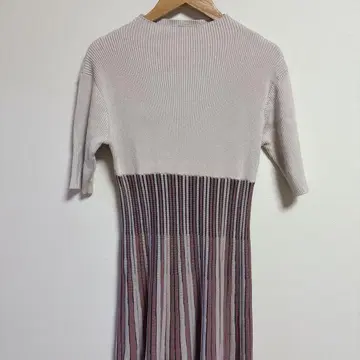 [그레일] 절개 니트 롱 원피스 L 뉴앙스 컬러 리브 플리츠