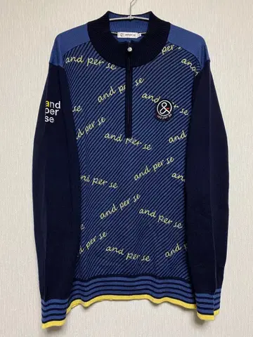 and per se 앤퍼시 하프 지퍼 긴팔 스웨터 올 패턴 일본제